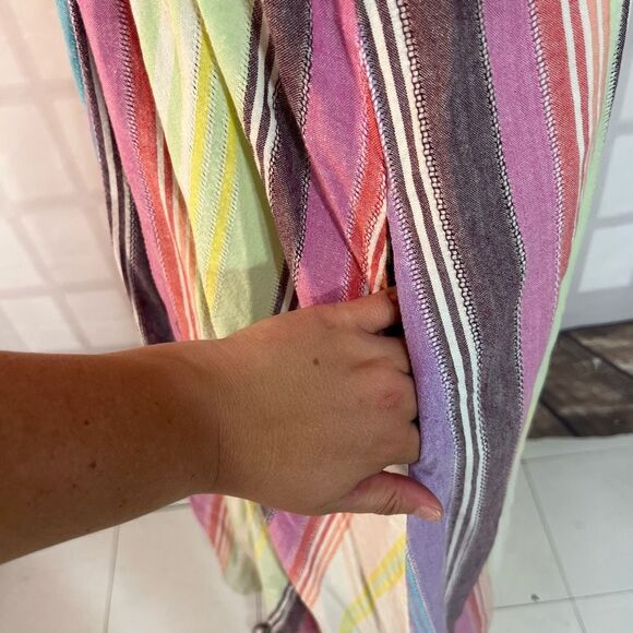 Mara Hoffman rainbow striped long sundress with pockets size medium - Picture 7 of 13